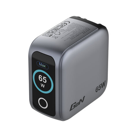 Verbatim Mini GaN Charger 3 Port   65W w Display (EU/UK/US)