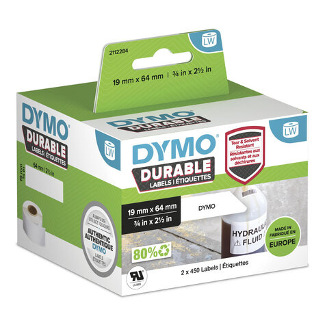 DYMO 2112284 printeretiket Wit Zelfklevend printerlabel