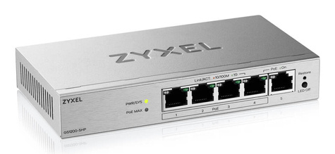 ZyXel GS1200-5HPV3 5-Port Gigabit PoE+ web/smart managed