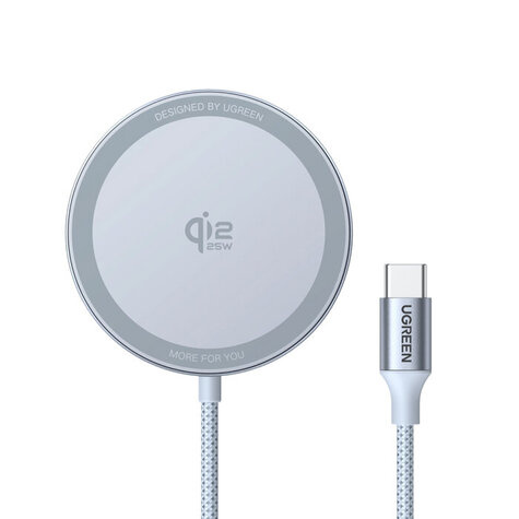 Ugreen W753 MagFlow Magnetische Draadloze Oplader 25W Qi2 Zilver