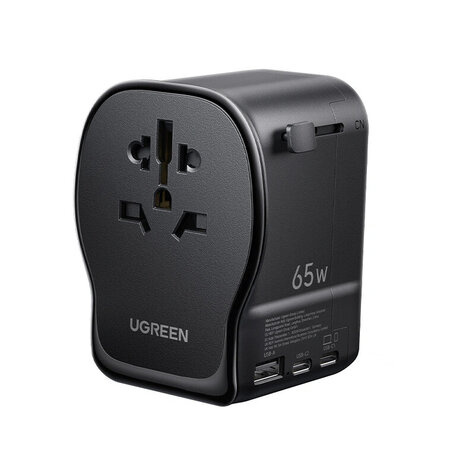Ugreen S550 Universele Reisadapter GaN 65W met EU-, UK-, US- en AU/China-stekker