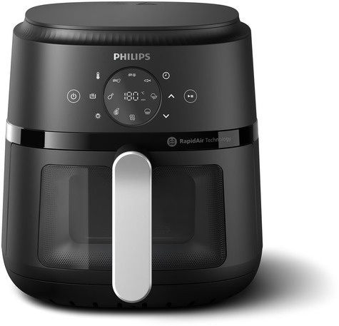 Philips Airfryer 4.2L Window Single Pan RapidAir Digital black body/silver