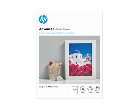 HPE Fotopapier HP 13x18cm 25Stück 250g/m2 Randlos Glänzend