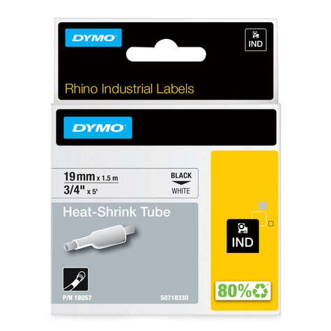 DYMO 18057 labelprinter-tape Zwart op wit