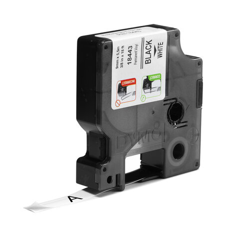 DYMO 18443 labelprinter-tape Zwart op wit