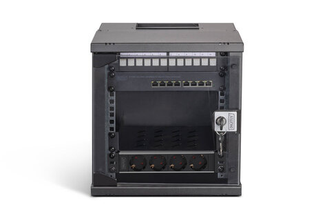 DIGITUS 10" netwerkset, 6U wandbehuizing en accessoires, zwart SOHO Pro-versie, niet gemonteerd
