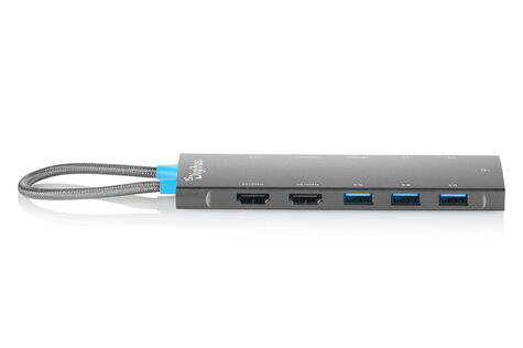 DIGITUS USB-C-dockingstation, 11 poorten 2x HDMI, 5x USB 3.2 Gen 1, 2x USB 2.0, 1x RJ45, 1x PD
