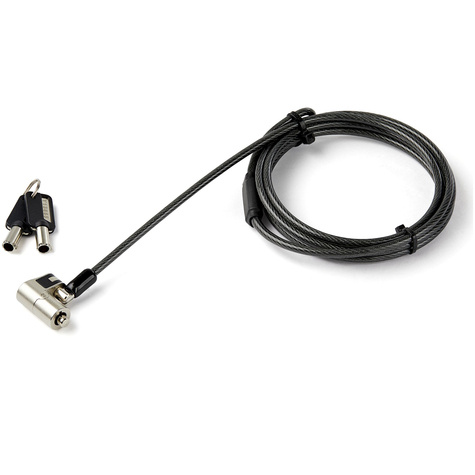 STARTECH 2m Universeel Laptop Kabelslot met Sleutel - 3-in-1 Security Lock voor apparaten met K-Slot