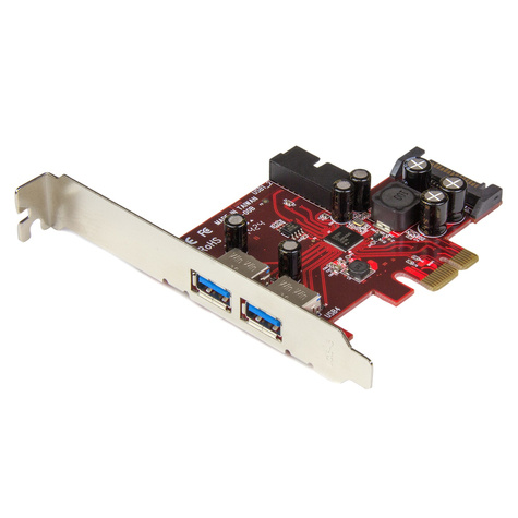 STARTECH 4-poorts PCI Express USB 3.0 kaart - 2 extern, 2 intern - SATA-voeding - USB-adapter - PCIe 2.0 laag profiel - USB 3.0 x 4