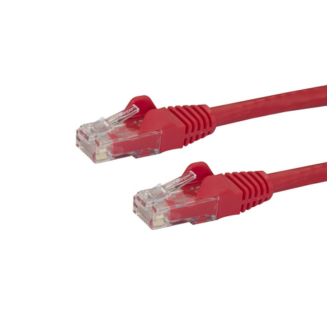 STARTECH 100ft CAT6 Ethernet Cable, 10 Gigabit Snagless RJ45 650MHz 100W PoE Patch Cord, CAT 6 10GbE UTP Network Cable w/Strain Relief, Red