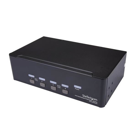 STARTECH 4 poorts Dual DisplayPort KVM switch - 4K 60Hz - KVM / audio / USB switch - 4 x KVM / audio / USB - 1 lokale gebruiker - rack-uitvoering, desktop