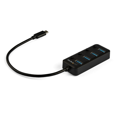 STARTECH 4 poorts USB C hub - 4x USB-A poorten met Aan/Uit knoppen - mobiele USB-C naar USB 3.0 hub - Hub - 4 x USB 3.1 Gen 1 - desktop