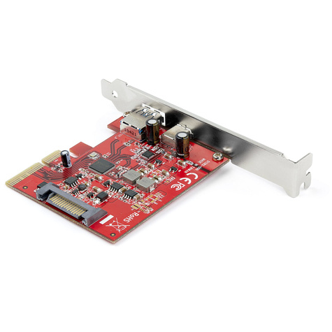 STARTECH Expansion card 2-Port 10Gbps USB-A  USB-C PCIe Card, USB 3.1 Gen 2 PCI Express Type C/A Host Controller Card Adapter, USB 3.2 Gen 2x1