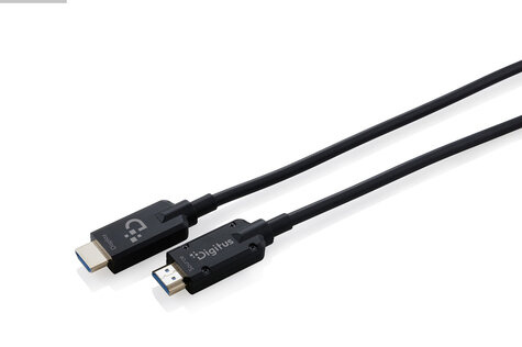 DIGITUS Gepantserde HDMI AOC-verbindingskabel, type A M/M, 20 m, Ultra HD, 8K@60 Hz, goud, bw