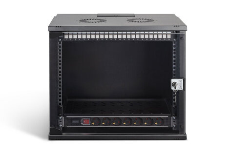 DIGITUS 19" netwerkset, 9U wandbehuizing en accessoires, zwart SOHO Pro-versie, niet gemonteerd