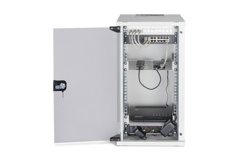DIGITUS 10" netwerkset, 12U wandbehuizing en accessoires, gr SOHO Pro-versie, niet gemonteerd