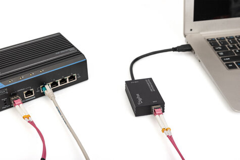 DIGITUS USB3.0 Gigabit SFP-netwerkadapter Extra SFP-module vereist