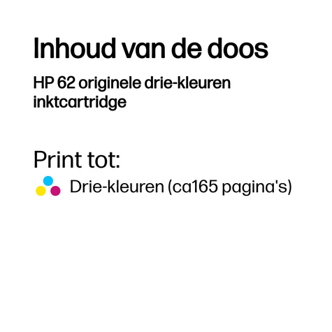 HP 62 - kleur (cyaan, magenta, geel) - origineel - inktcartridge
