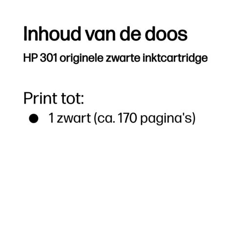 HP 301 - zwart - origineel - inktcartridge