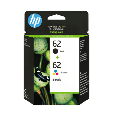 HP 62 - 2 - gepigmenteerd zwart, kleur (cyaan, magenta, geel) - origineel - inktcartridge