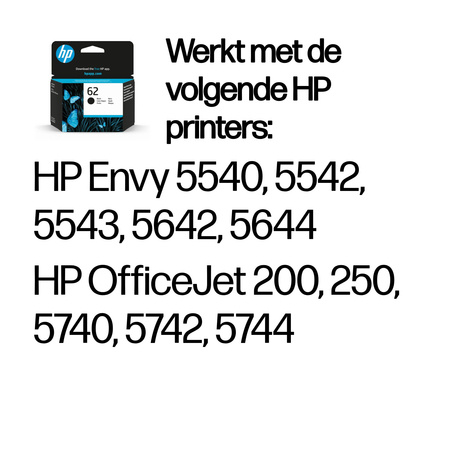 HP 62 - zwart - origineel - inktcartridge