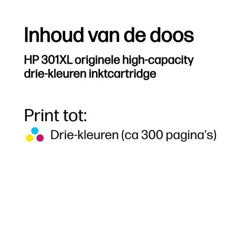 HP 301XL - hoog rendement - kleur (cyaan, magenta, geel) - origineel - inktcartridge