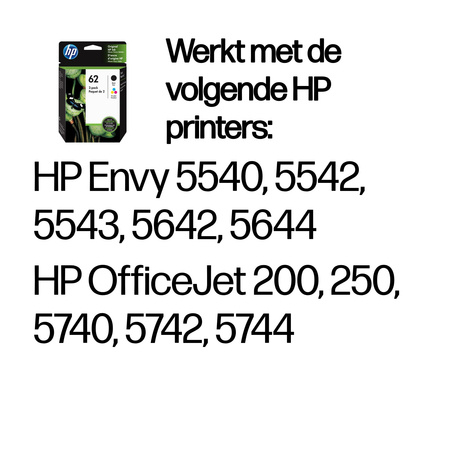 HP 62 - 2 - gepigmenteerd zwart, kleur (cyaan, magenta, geel) - origineel - inktcartridge