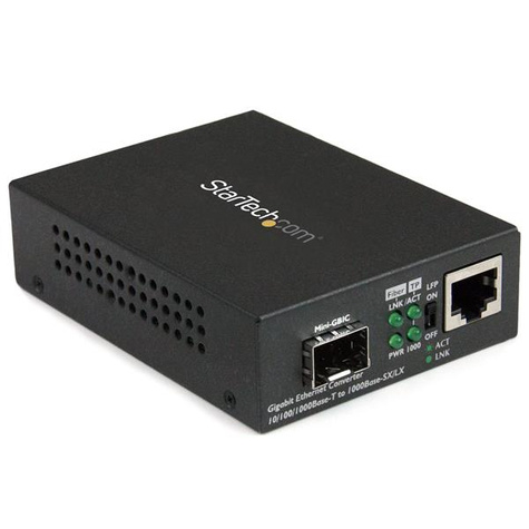 STARTECH Gigabit ethernet glasvezel media converter met open SFP slot - ondersteunt 10/100/1000 netwerken