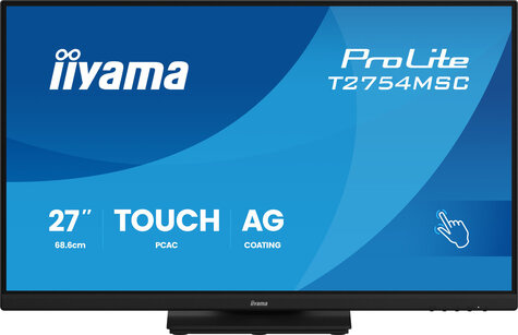 Iiyama 27iWIDE LCD InCell Projective Capacitive 10-Points Touch Screen 1920 x1080 IPS panel LED Bl. Slim Bezel Speakers VGA HDMI Double hinge heightadjust. 300 cd/m US