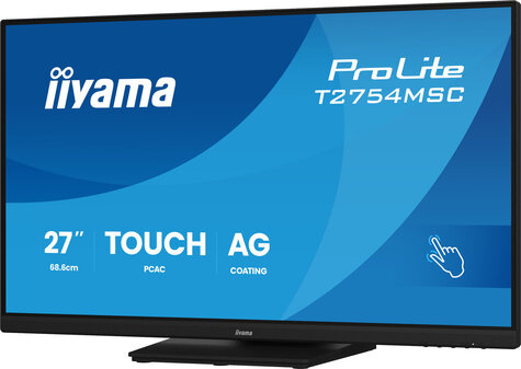 Iiyama 27iWIDE LCD InCell Projective Capacitive 10-Points Touch Screen 1920 x1080 IPS panel LED Bl. Slim Bezel Speakers VGA HDMI Double hinge heightadjust. 300 cd/m US