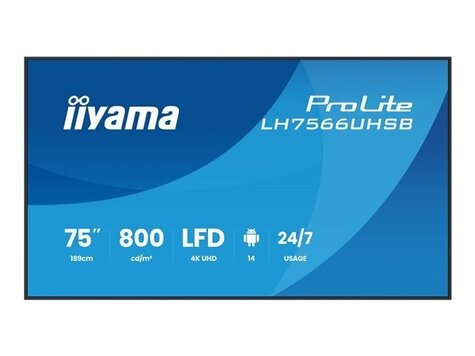 Iiyama 75" 3840x2160 UHD VA VESA Mount 800x800