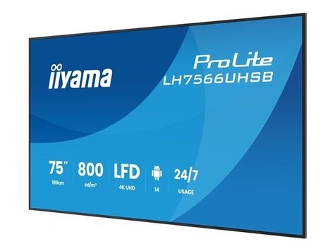 Iiyama 75" 3840x2160 UHD VA VESA Mount 800x800