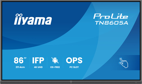 Iiyama 86iWIDE IFP 40-Points Bonded DeepContrast IR? Screen OS-free 3840 x2160 4K UHD IPS panel LED Bl.