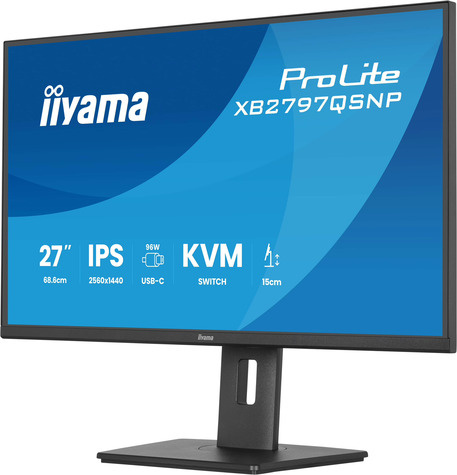 Iiyama 27'' IPS QHD 75Hz puertos y KVM Pro Max