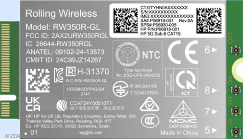 HP Wireless cellular modem M.2 Card - 5G LTE