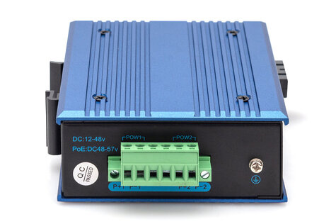 DIGITUS Industrieel. Gigabit Ethernet PoE+ mediaconverter SFP open sleuf, zonder SFP-module, PSE, 802.3at