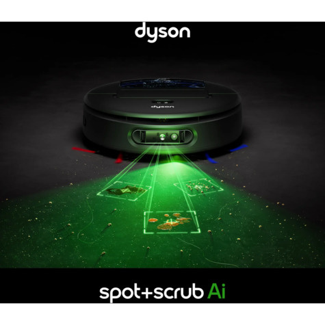 Dyson Spot+scrub Ai, Zakloos, Zwart, Rond, 0,25 l, Laden, Zuivering, 0,3 l