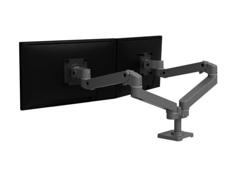 Ergotron LX Pro Dual Side-by-Side Arm - Two Monitor Mount - Max. 27 inch screen - Dark Grey