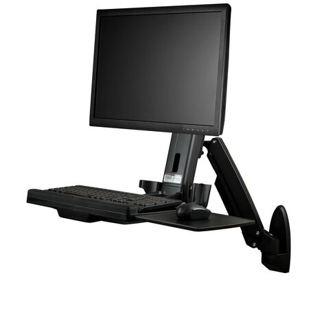 STARTECH Wand monteerbaar zit-sta bureau werkplek - voor één scherm tot 24" - hoogteverstelbaar - ergonomisch bureau