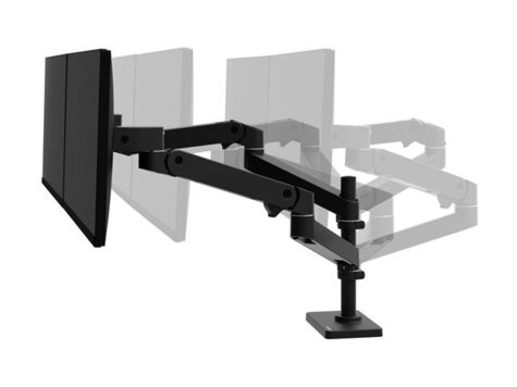 Ergotron LX PRO Mounting kit - dual stacking arm - up to 27inch - Black