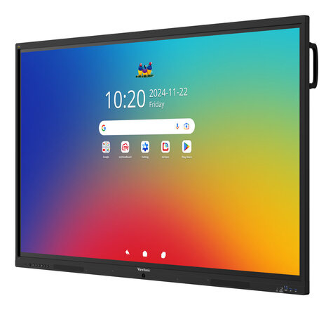Viewsonic ViewBoard 41 serie touchscreen 65INCH UHD, Android 16 EDLA, IR 450 nits, 2x20W + sub 15W + 8 array mic, 3 x USB-C 8/128GB, 8-core C