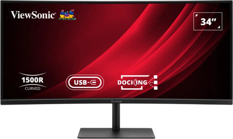Viewsonic LED monitor VG3419C-2 curved 2K 21:9 300 nits, resp 3,5ms, incl 2x2W speakers 120Hz 100% sRGB, USB-C 96W (docking monitor)