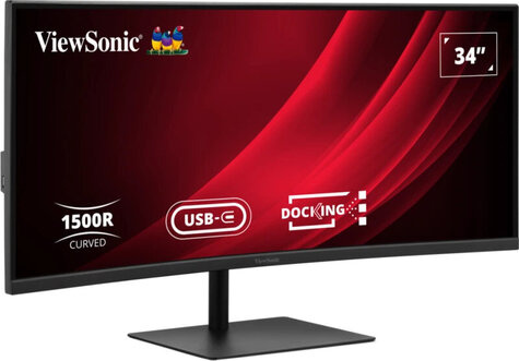 Viewsonic LED monitor VG3419C-2 curved 2K 21:9 300 nits, resp 3,5ms, incl 2x2W speakers 120Hz 100% sRGB, USB-C 96W (docking monitor)