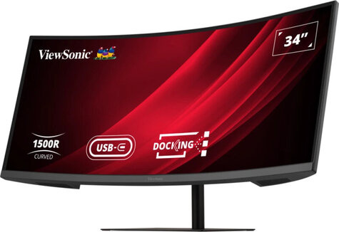 Viewsonic LED monitor VG3419C-2 curved 2K 21:9 300 nits, resp 3,5ms, incl 2x2W speakers 120Hz 100% sRGB, USB-C 96W (docking monitor)