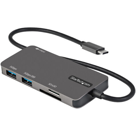 STARTECH USB C Multiport Adapter - USB-C naar 4K HDMI, 100W Power Delivery Pass-through, SD/MicroSD Slot, 3-Port USB 3.0 Hub