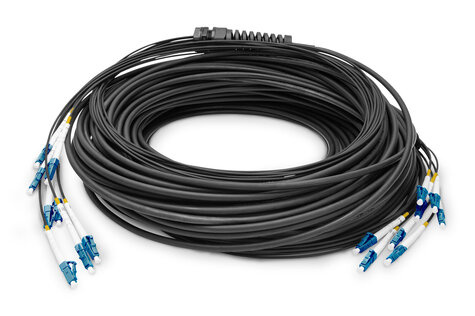 DIGITUS Breakout kabel 8 vezels, SM G.657.A1 LC/UPC-LC/UPC, universeel, kleur: zwart, 150m