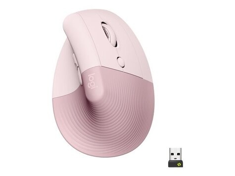 Logitech Lift Ergo Mouse, Rose/Dark Ro
