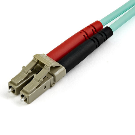 STARTECH 10 m OM4 LC to LC Multimode Duplex Fiber Optic Patch Cable- Aqua - 50/125 - Fiber Optic Cable