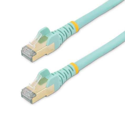 STARTECH 7.5m CAT6A Ethernet Cable, 10 Gigabit Shielded Snagless RJ45 100W PoE Patch Cord, CAT 6A 10GbE STP Network Cable w/Strain Relief