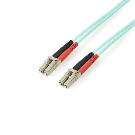 STARTECH 5m Fiber Optic Cable - 10 Gb Aqua - Multimode Duplex 50/125 - LSZH - LC/LC - OM3 - LC to LC Fiber Patch Cable